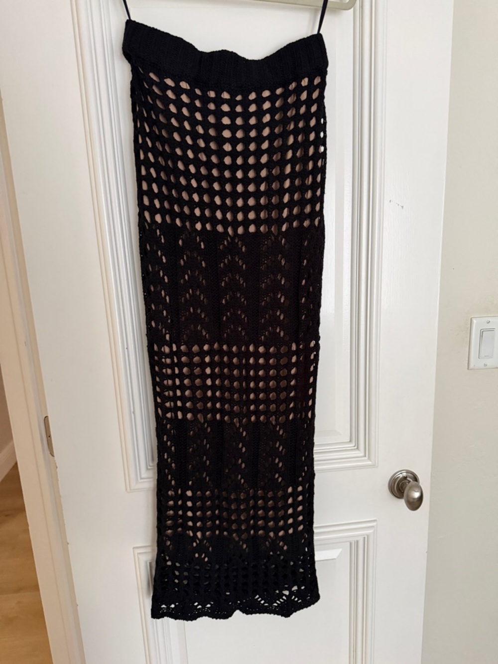 JLUXLABEL Black Crochet Maxi Skirt